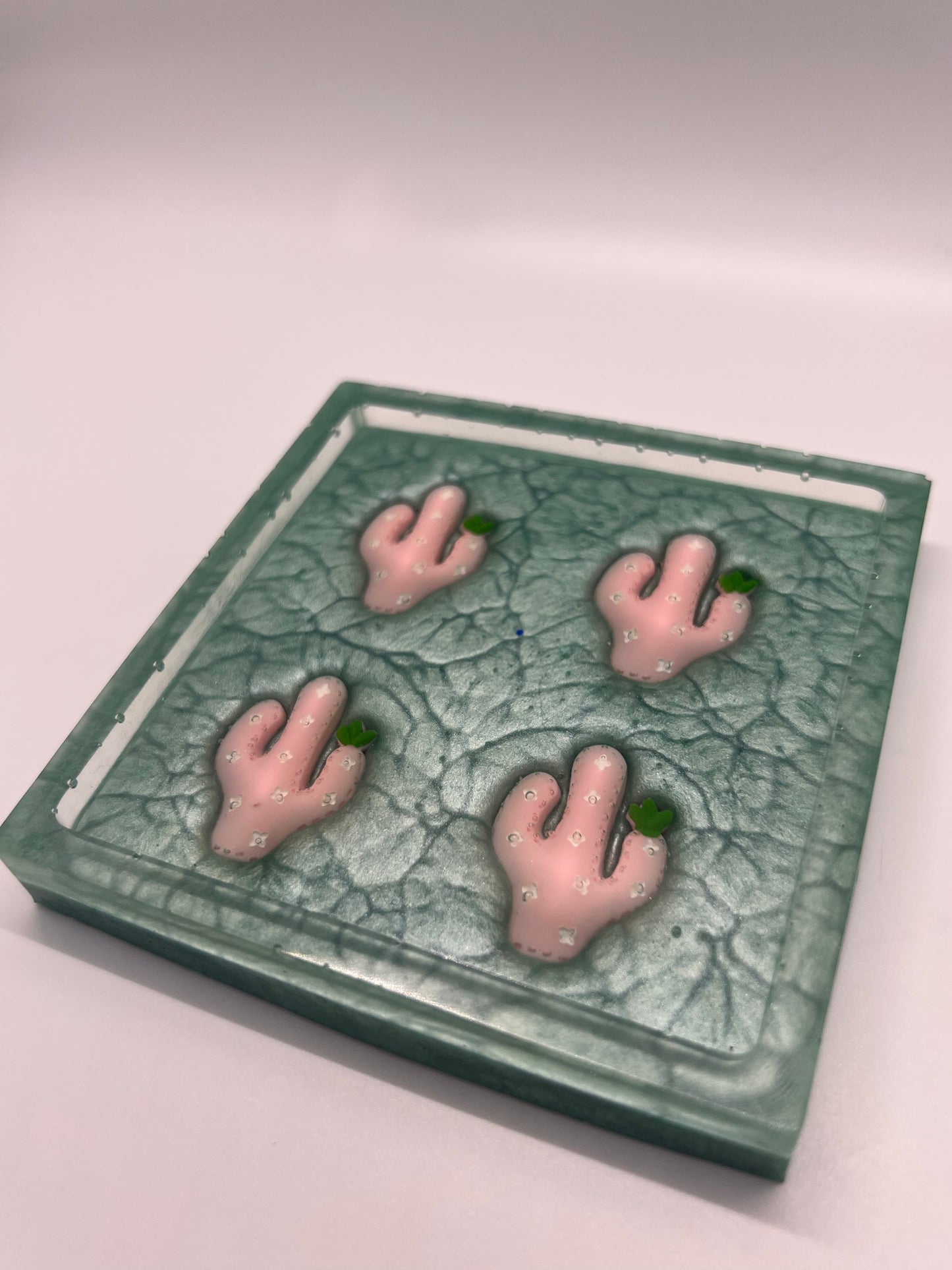 Tiny cactus square coaster