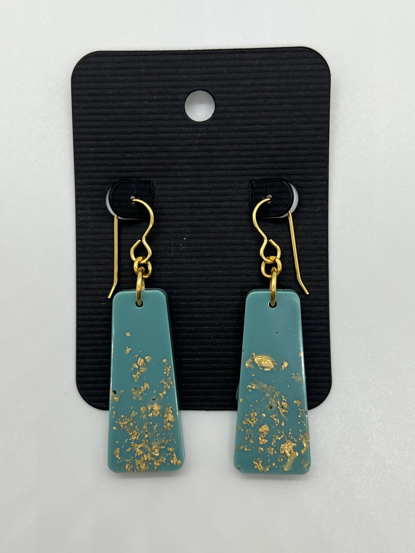 Turquoise & gold foil earrings