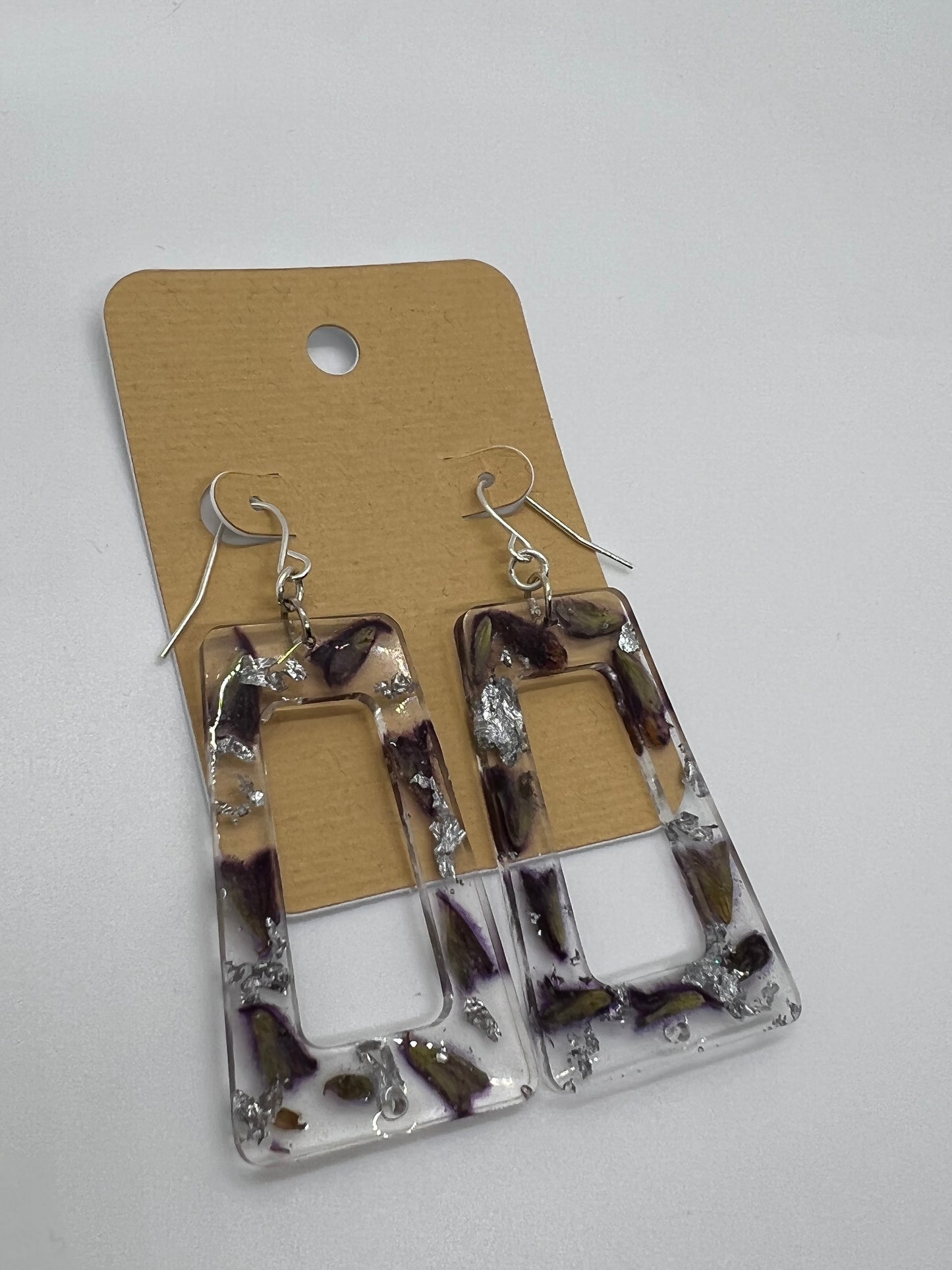 Eggplant flower earrings