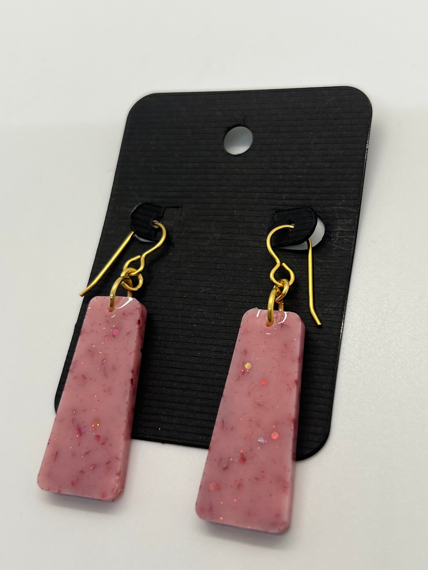 Pink glitter earrings