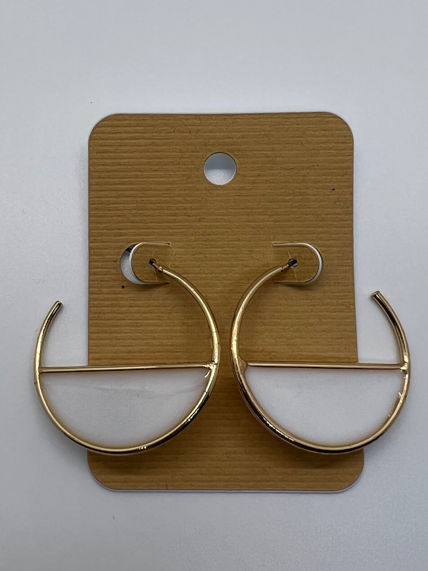 Half hoop white gold earrings