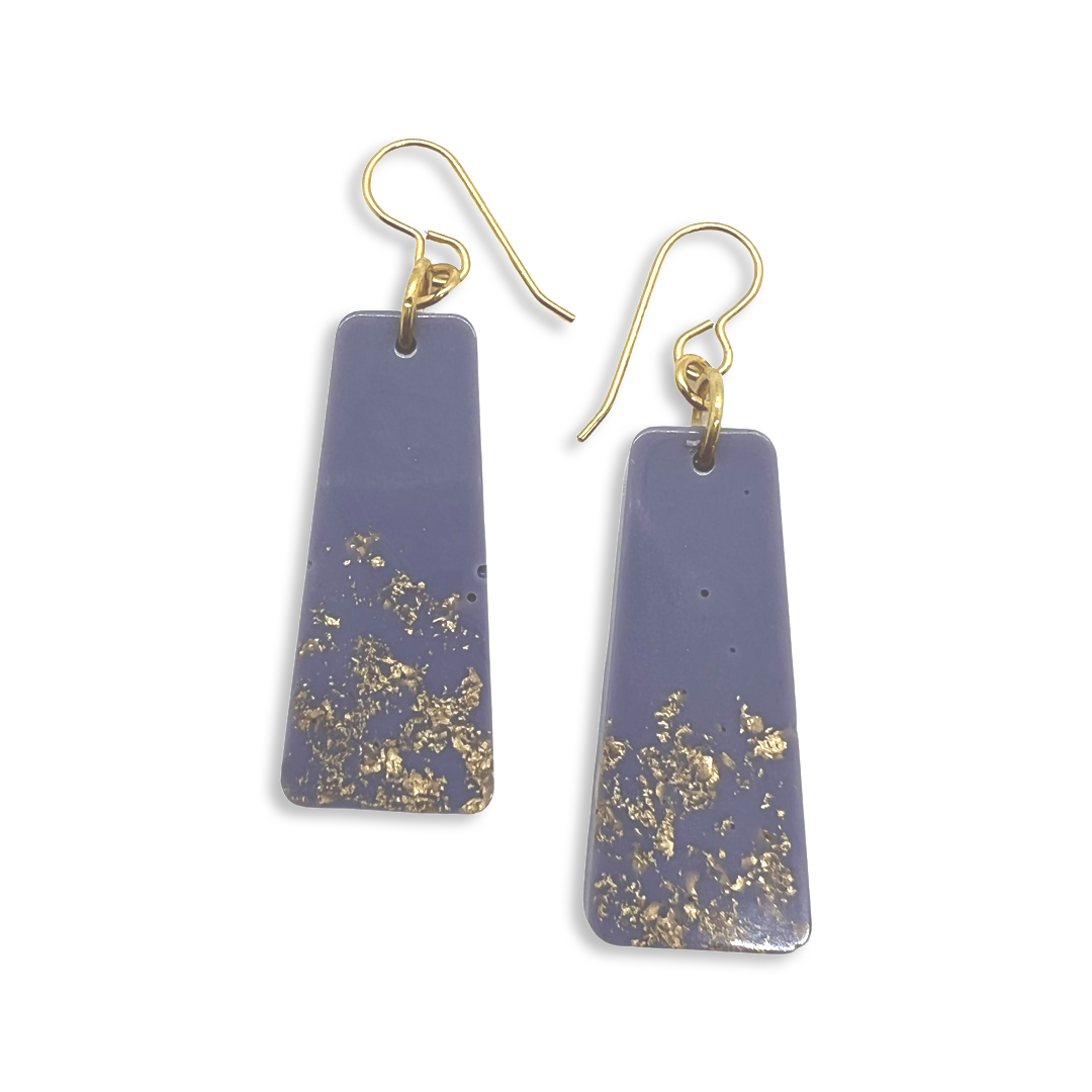 Purple & gold foil earrings