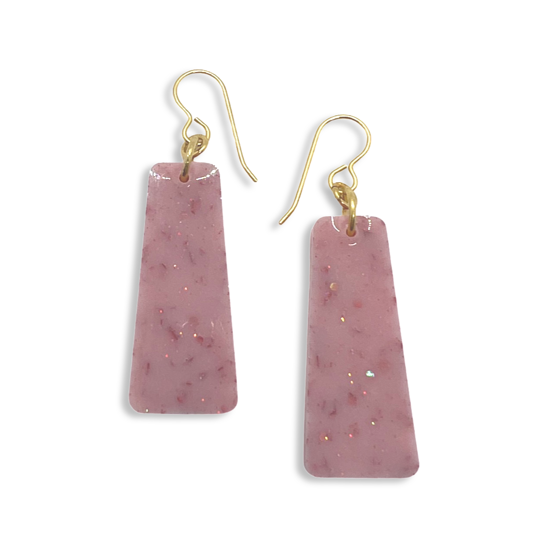 Pink glitter earrings