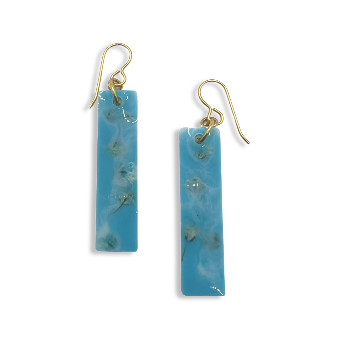 Sky blue rectangle dangles