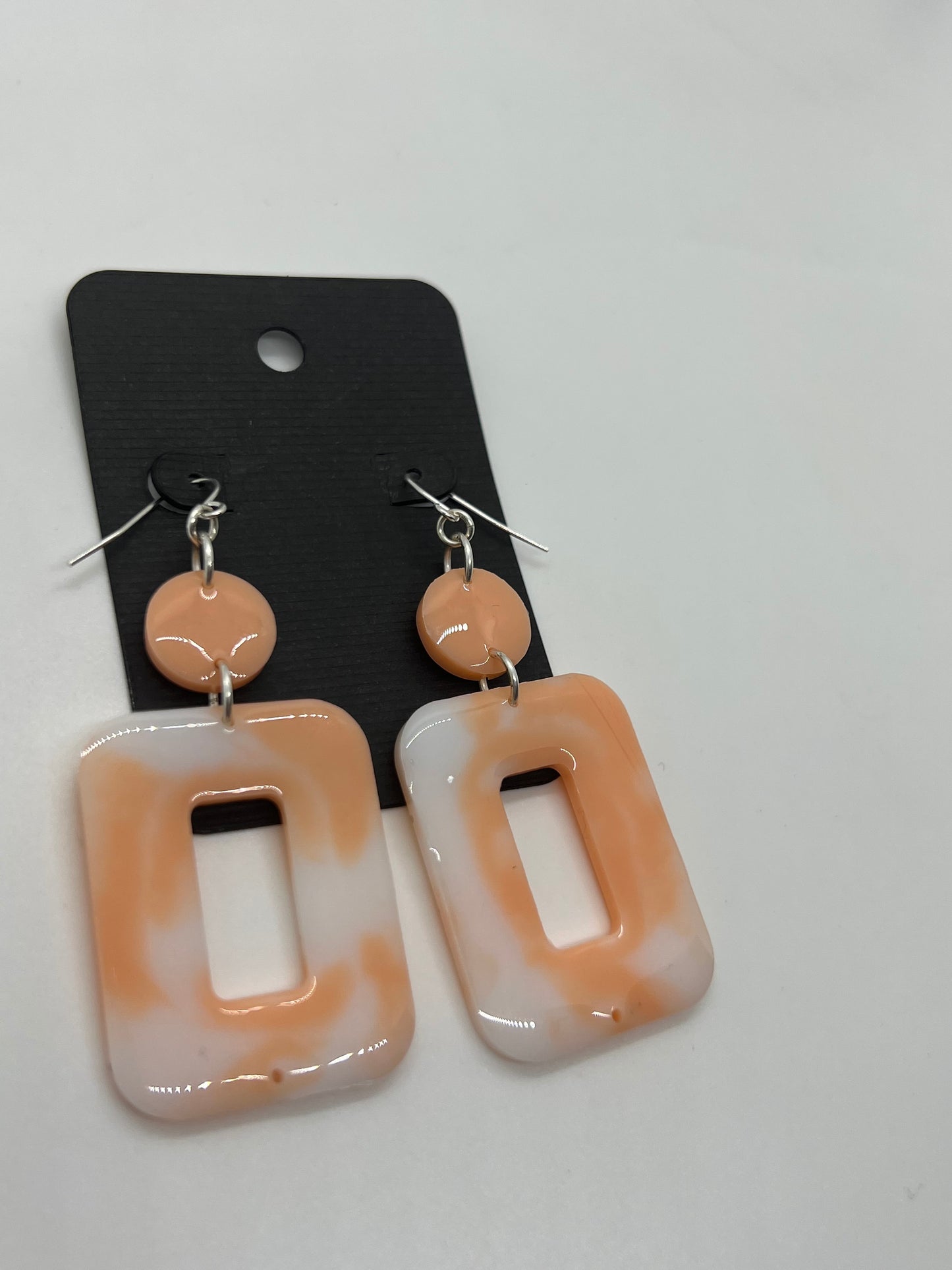 Peach dangle earrings