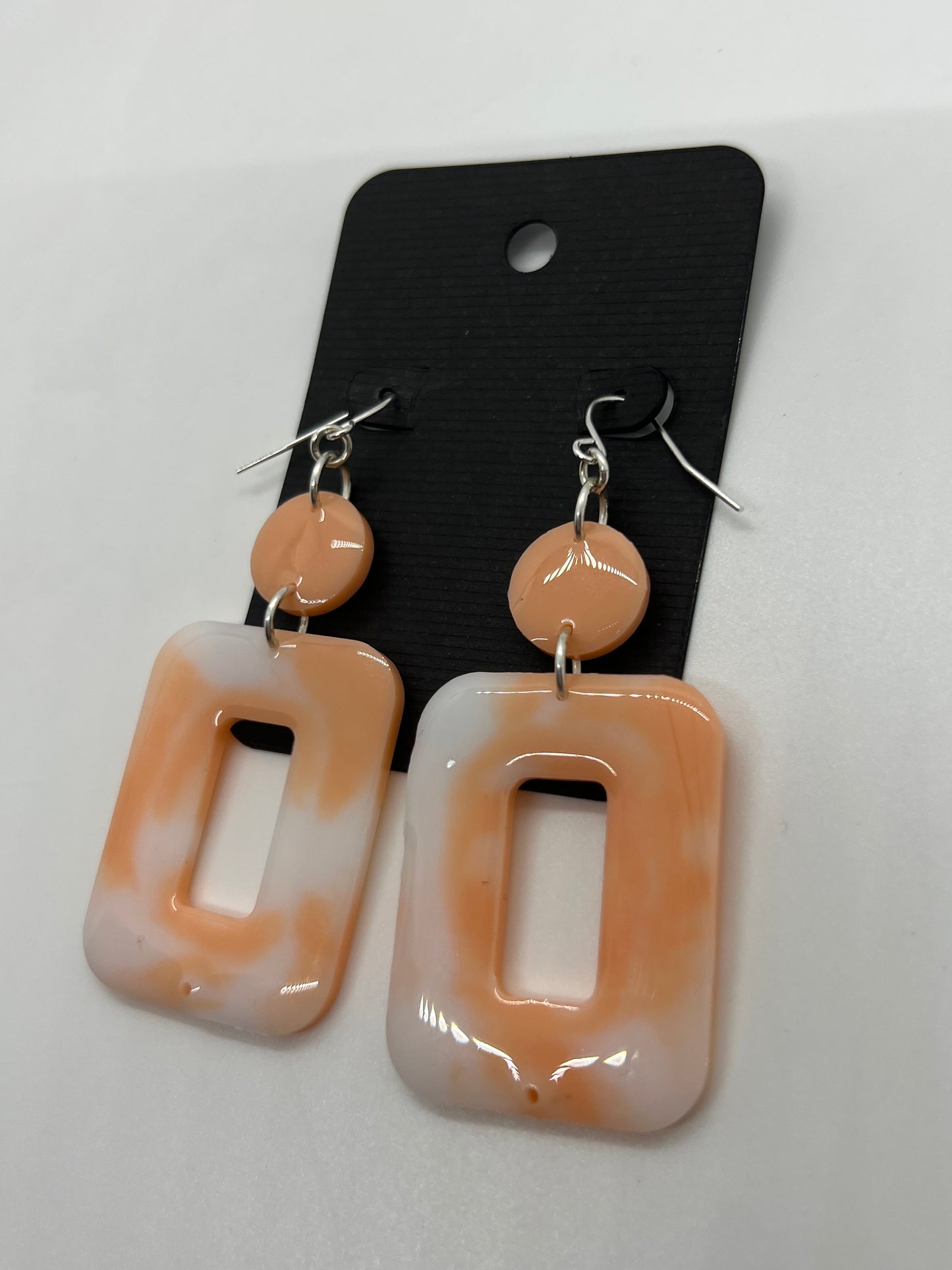 Peach dangle earrings