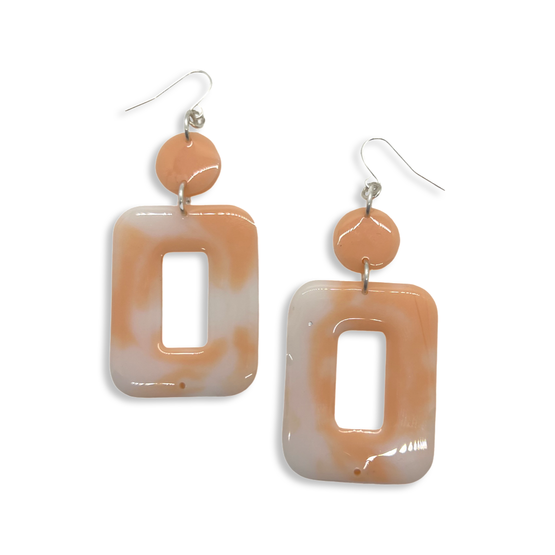 Peach dangle earrings