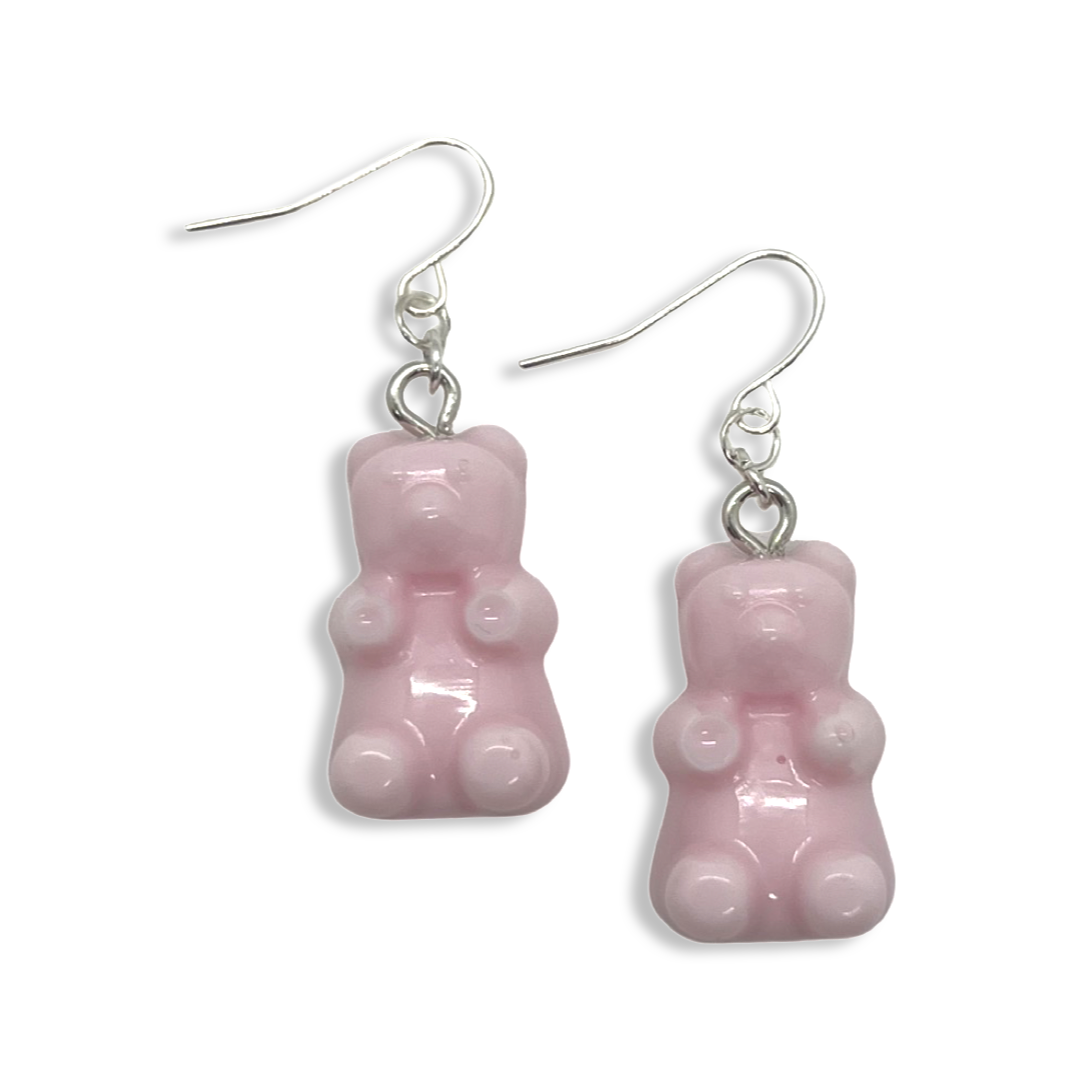 Pastel pink gummy bear earrings