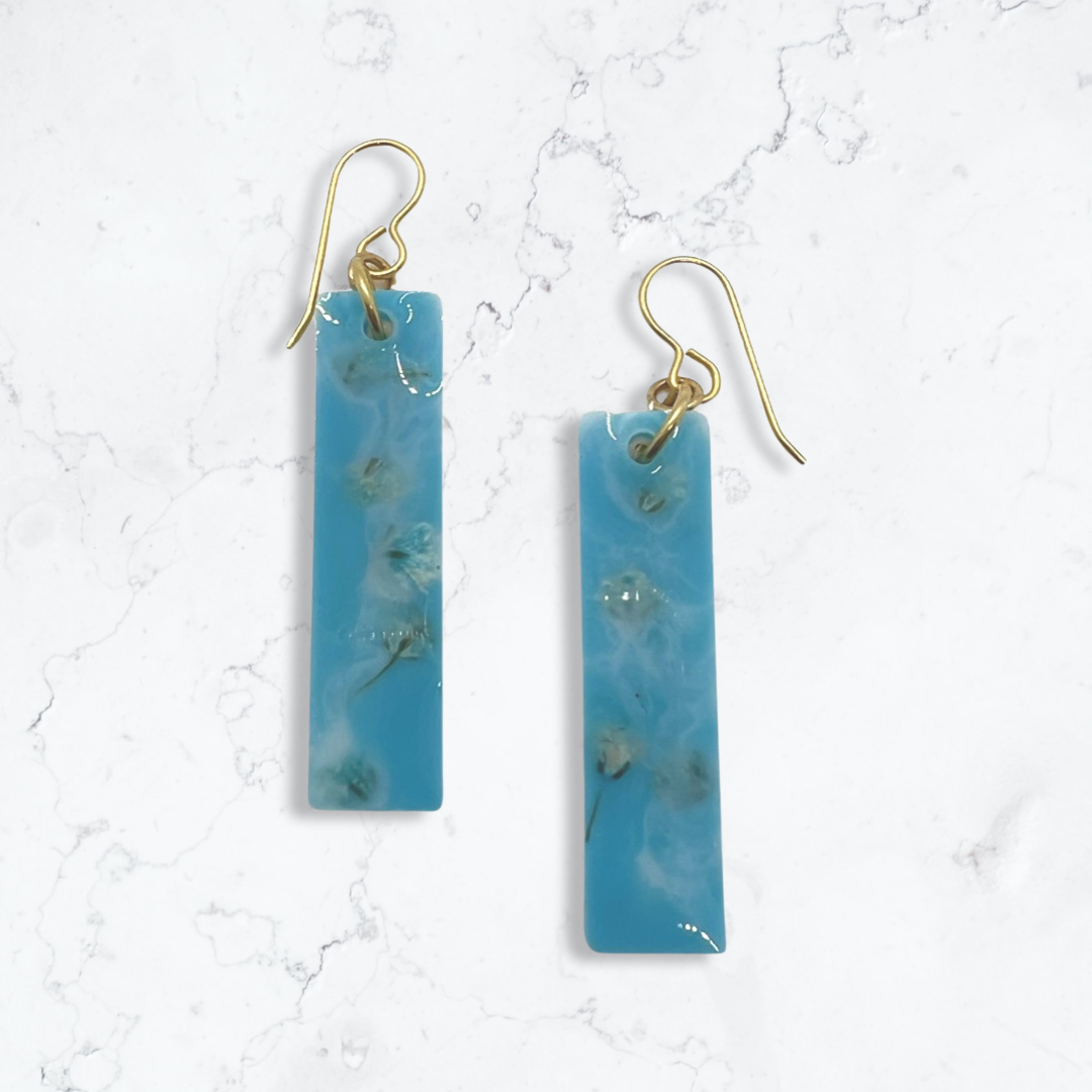 Sky blue rectangle dangles