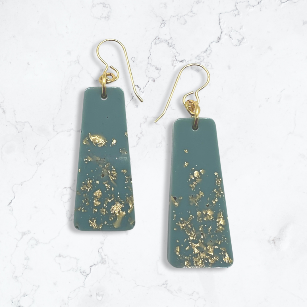 Turquoise & gold foil earrings