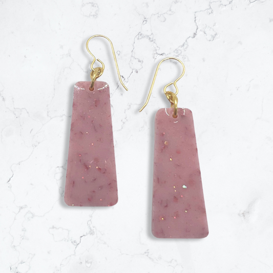 Pink glitter earrings