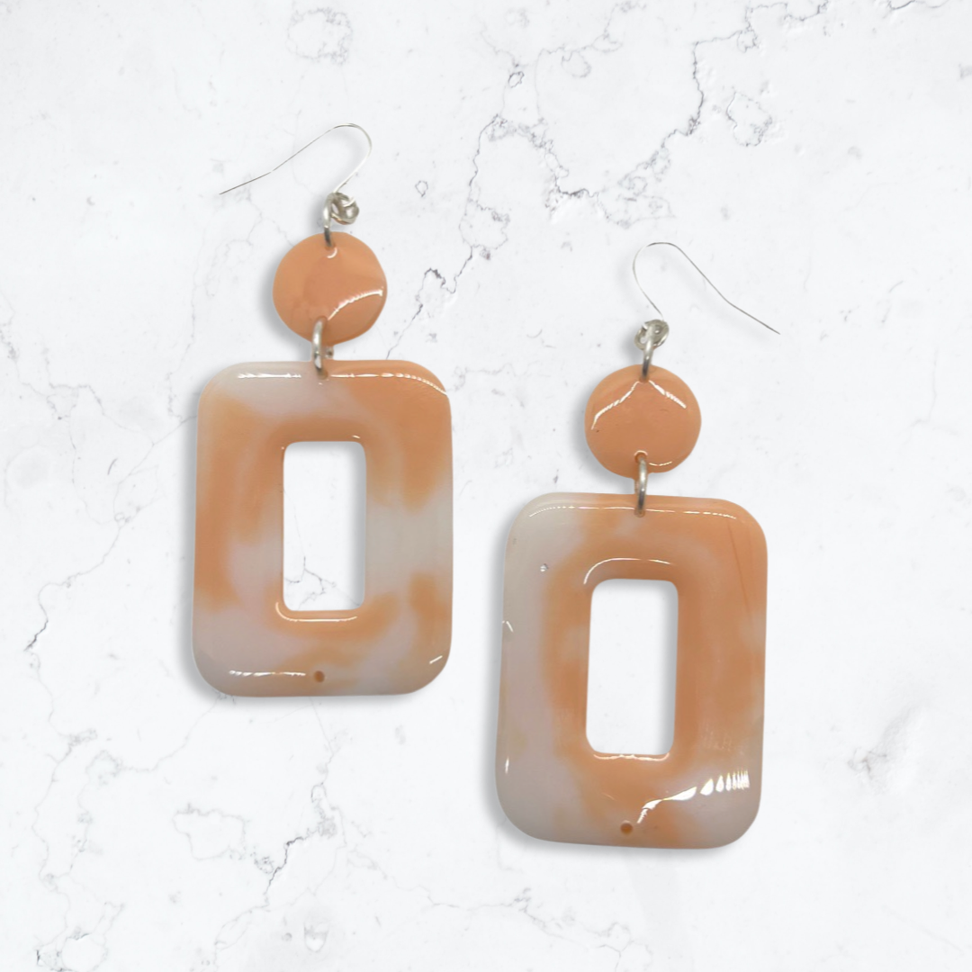 Peach dangle earrings